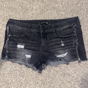 Express Shortie Low Rose Jean Shorts